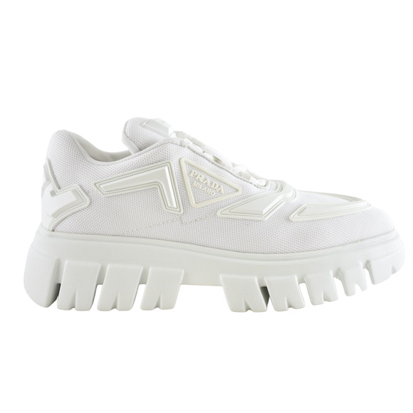 Prada Monolith Evolution Thunder Lug Sole White Platform Flat Low Sneaker 38.5 - Picture 2 of 12
